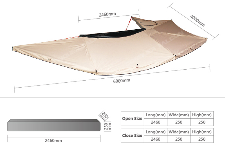 270 degree 2.5M Truck Awning